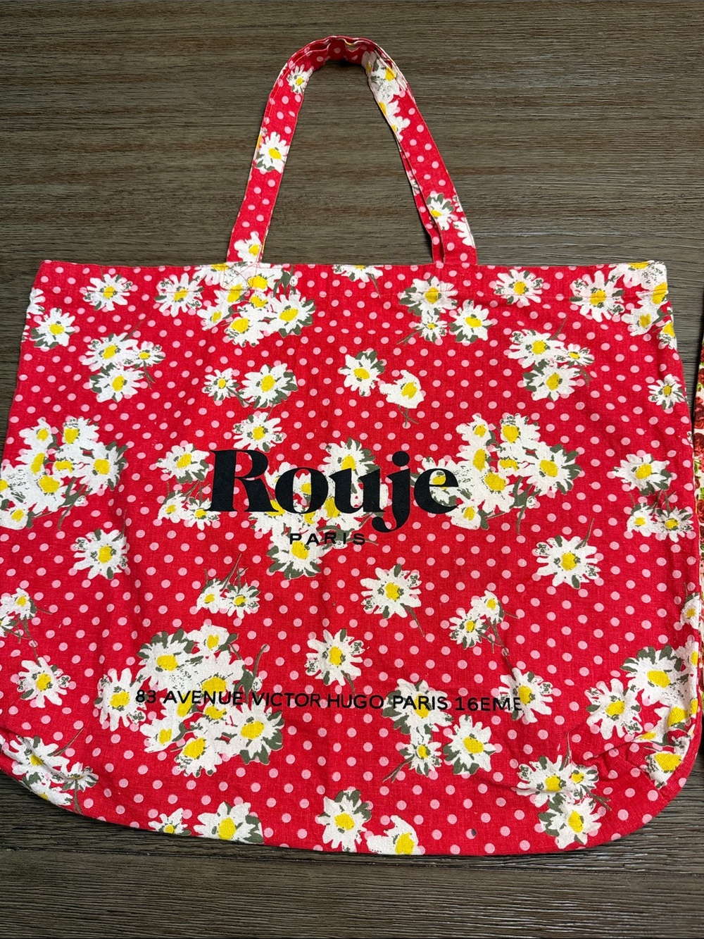 Rouje Red Daisy Polka Dot Tote